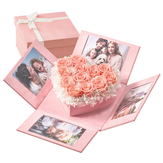 New Design Forever Flowers 7-Piece Preserved Roses in An Explosion Box for Wife Mother Mothers Day Valentines Day