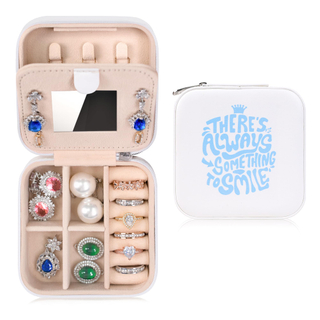 Customized Leather Jewelry Packaging Ring Necklace Gift Box Square Travel Case for Jewelry Letter Small Jewelry Box