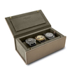 OEM Factory Custom Logo PU Leather Magnetic Travel Watch Organizer Storage Boxes with Pillow Insert For 3 Watches