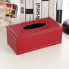 Luxury Design Plain Rectangular Soft Pu Leather Gold Napkin Holder Tissue Box with Cover for Hotel Farmhouse