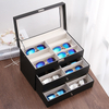 Pu Leather Watch Sunglasses Jewellery Storage Box Watch Jewellery Glasses Dustproof Display Case with Drawer