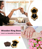 New Arrival Natural Wood Special Flower Shape Double Slots Wedding Ring Packaging Box