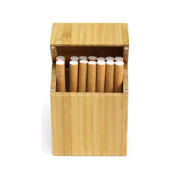 Wholesale Wood Cigarette Case Luxury Custom Vintage Black Wooden Walnut Slim Pocket High Quality Storage Container For Gift
