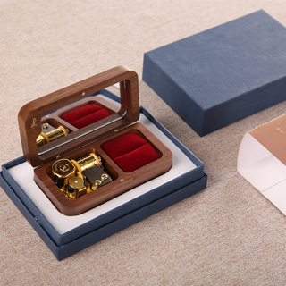 Wholesale Custom Wooden Musician Ring Jewelry Box Creative Gift Set Decoration Birthday Gift Wood Music Box