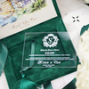 Luxury Green Velvet Hardcover Box Clear Acrylic Wedding Invitations Custom Color Wedding Cards for Guest