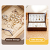 Small Wooden Jewelry Storage Box Solid Wood Jewelry Display Case for Women Necklace Rings Earrings Organizer for Bedroom