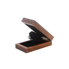Manufacturers Design Creative With Clips Custom Logo Luxury Ring Packaging Box Flat Rotating Wood Ring Box Foldable