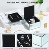 Hot Selling 2 Layer Glass Mirrored Jewelry Organizer Storage Box Velvet Insert Watches Cufflinks Jewelry Packaging Box