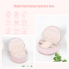 Mini Portable Organizer Travel Case Pink PU Leather Necklace Earring Rings Jewelry Organizer Holder Storage Box with Zipper 