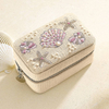 Personalized Logo Seashell Storage Gift Box for Pearls Jewelry Creative Packaging Box Star Embroidery Zipper Fabric Jewelry Box