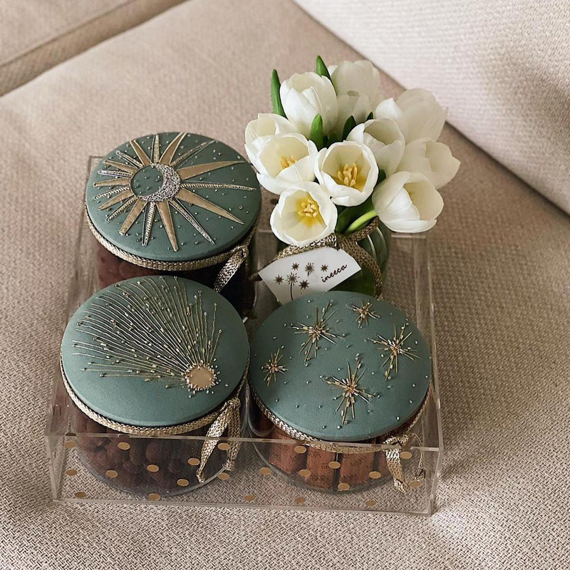 Beaded Embroidered Acrylic Chocolate Box