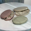 Oval Leather Jewelry Gift Box Set
