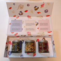 Flower Tea Set Watercolor Box Custom Hand-painted Logo Paper Cardboard Tea Packaging Box Afternoon Tea Saffron Gift Box