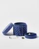  Blue Velvet Round Lidded Trinket Box Fabric Velvet Soft-touch Ring Watch Necklace Earring Set Box Jewelry Pendant Box Packaging