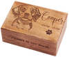 Personalized Lid Design Pet Box Packaging Custom Wood Dog Urns for Ashes Handmade Pet Memorial Cremation Box with Photo Pawprint