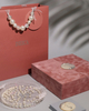 Pink Necklace Storage Box with Logo Wedding Gift Box Pearl Jewelry Double Open Custom Velvet Bracelet Jewelry Box Packaging