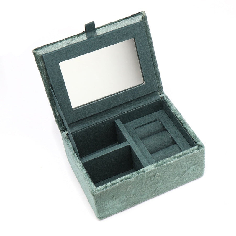 Luxury Mirror Jewelry Box Sequin Embroidery Ring Packagin