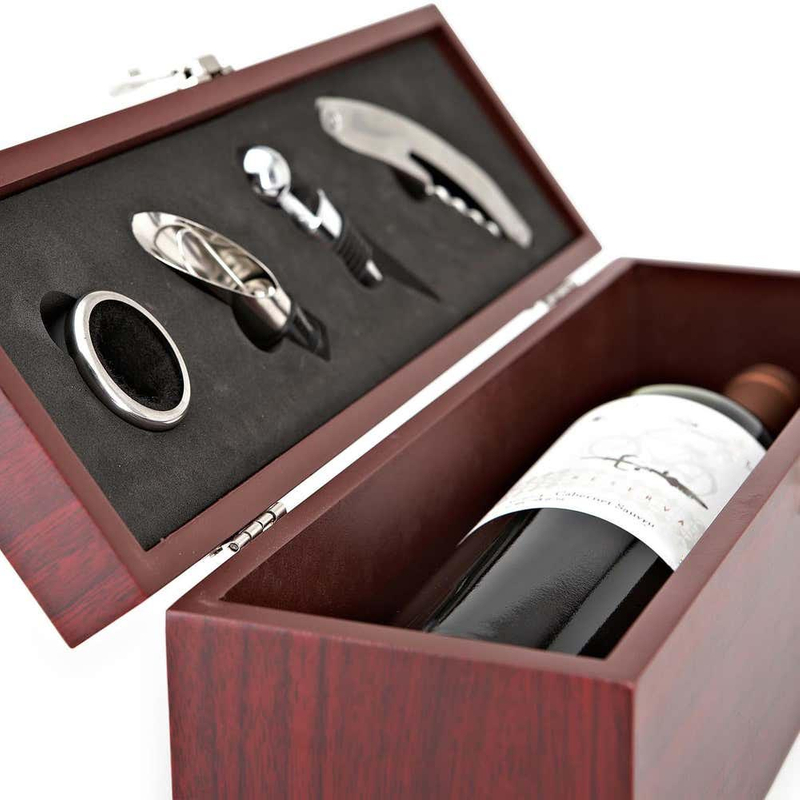 Black Wooden Wine Box Packaging 