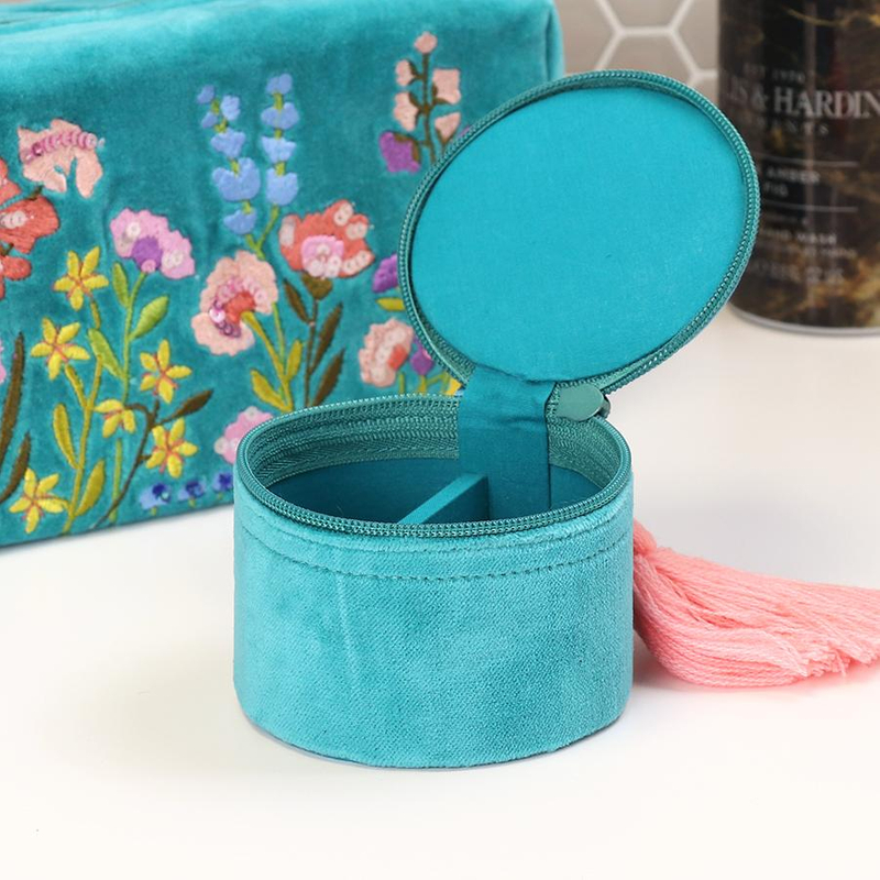 Velvet Sequin Embroidery Jewellery Box