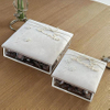 Premium Wedding Favour Candy Box Fabric Embroidered Box White Beaded Transparent Sweets Chocolate Bonbon Packaging Box