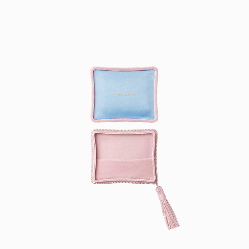 Ring Roll Jewelry Box Luxury Custom Earring Organizer Box Packaging High End Ring Display Silk Velvet Jewelry Box with Tassel