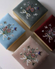 Custom Hand Wooden Embroidered Jewelry Boxes Organizer MDF Linen Velvet Embroidery Earring Display Ring Box Packaging