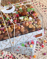 Acrylic Fabric Candy Box Hand Embroidery Plastic Ramadan Chocolate Packaging Kids Baby Party Dessert Birthday Cake Gift Box